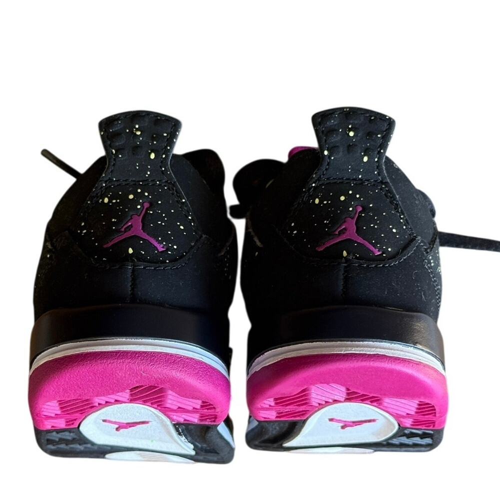 Nike Air Jordan 4 Retro Fuchsia Flash Black Pink Toddler Girls Shoes Size 6C - Picture 4 of 14